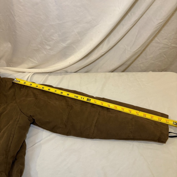 LL Bean Jacket Women’s S Goose Down Faux Suede Lined Sherpa Lined Collar Quilted - Picture 7 of 7